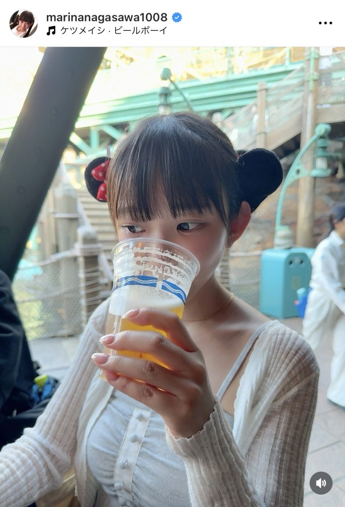 暑い日は冷たいビールが進む長澤茉里奈