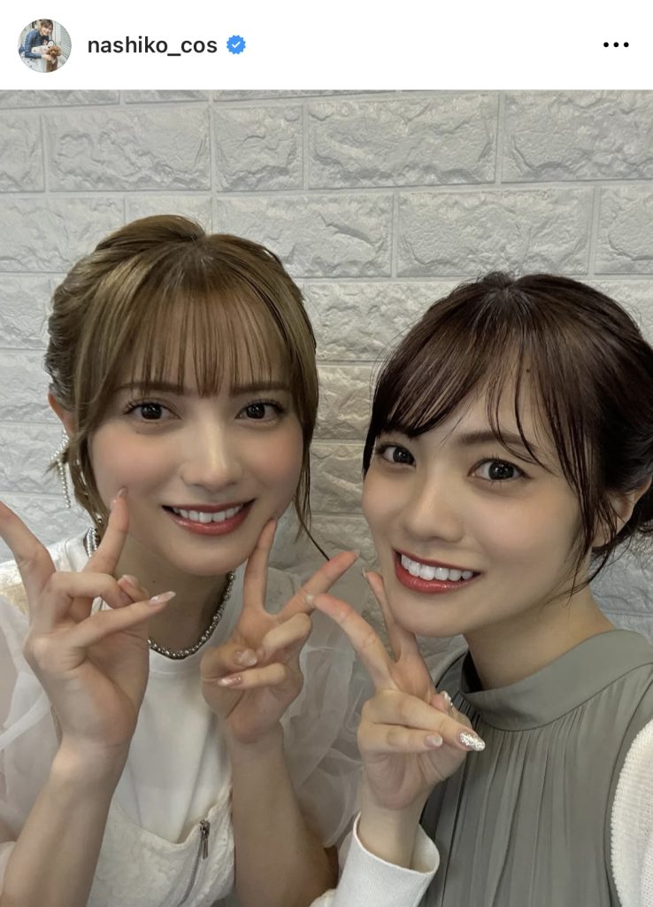 宮田愛萌とのツーショットで嬉しそうな桃月なしこ