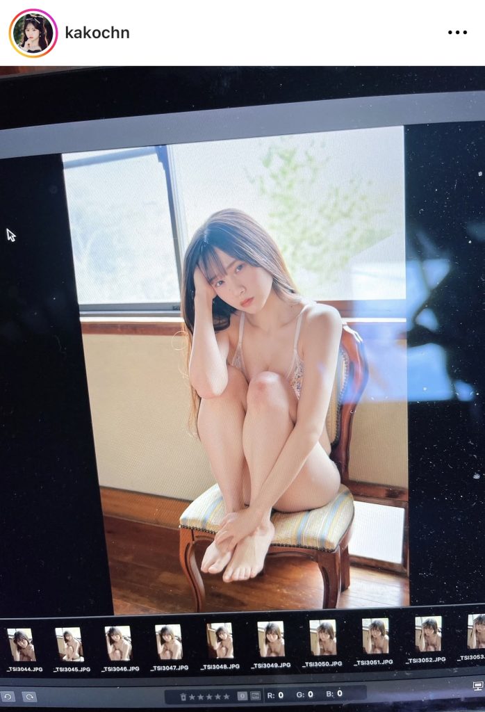 グラビアの仕事ができていることを喜ぶかこちゃん