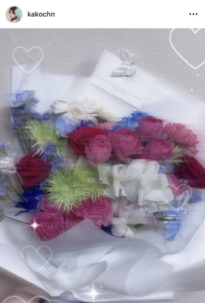 誕生日のお祝いで贈られた花束