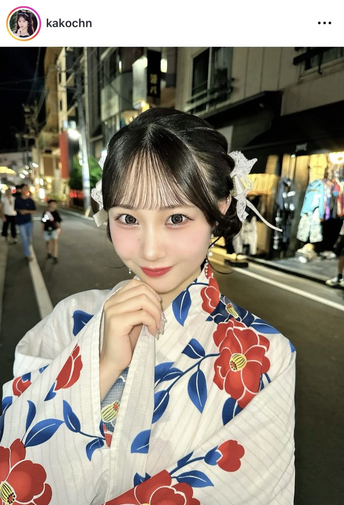 浴衣姿のかこちゃんの笑顔に思わずニッコリ