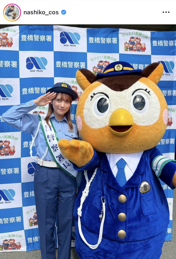 愛知・豊橋警察署の一日警察署長を務めた桃月なしこ