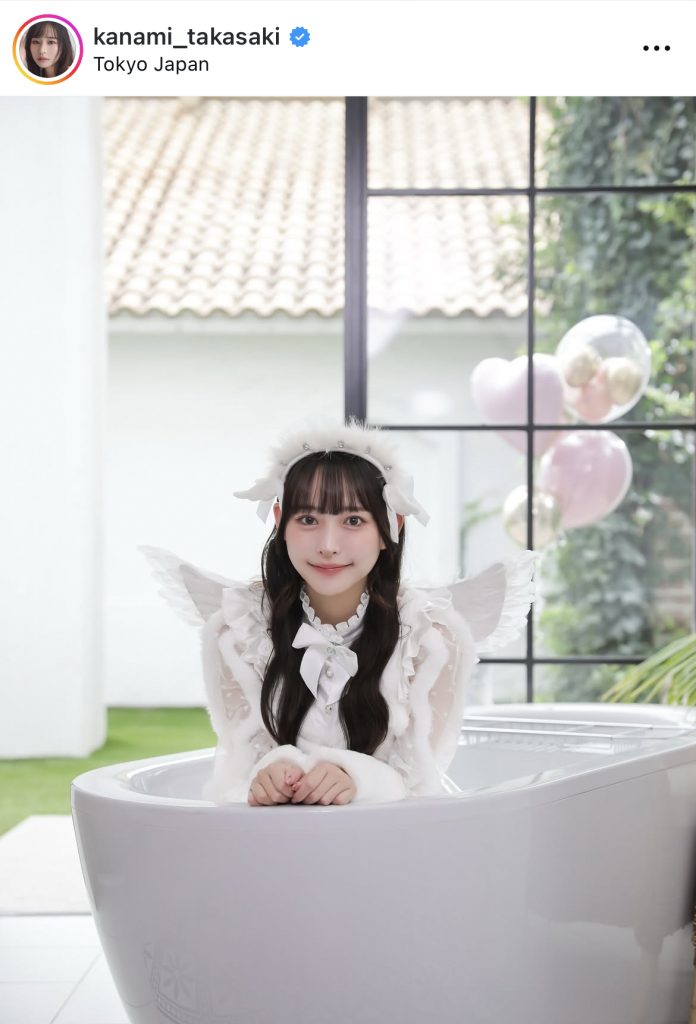 純白衣装が天使のようなカット