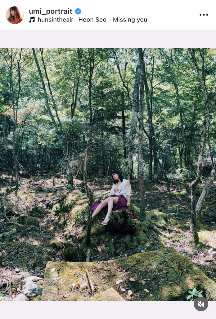 初めて樹海と湖で撮影