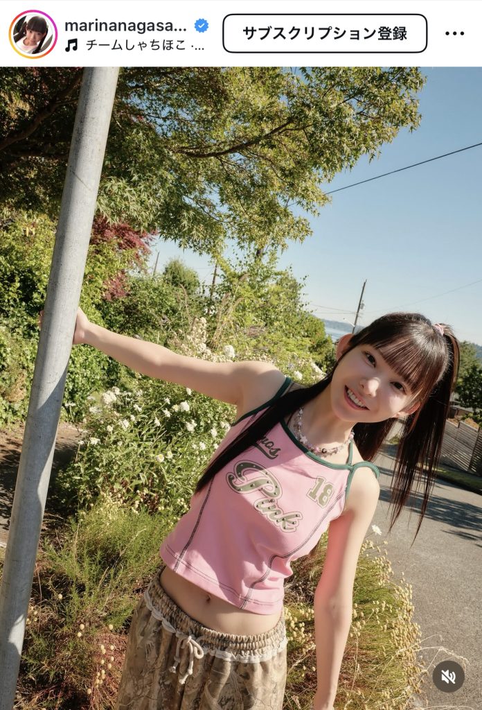 “合法ロリ”長澤茉里奈がキャミソール×ハーフパンツという健康的な美少女カットを公開