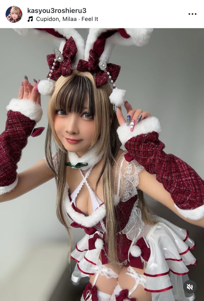 撮影会でのバニー衣装姿