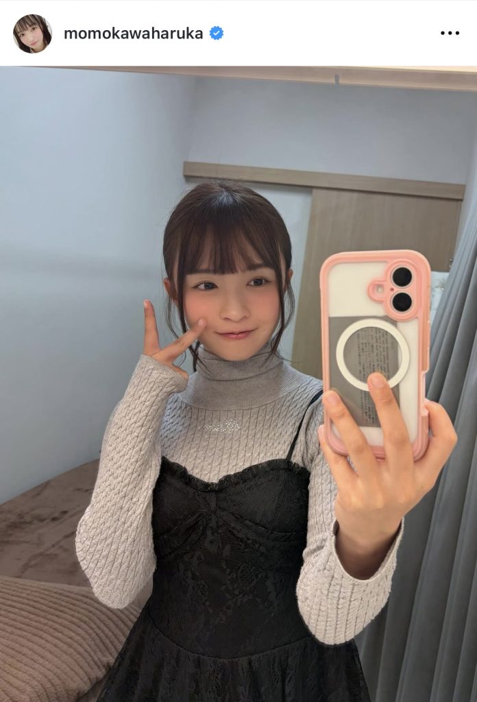 自撮り中のももはるがカワイ過ぎる…