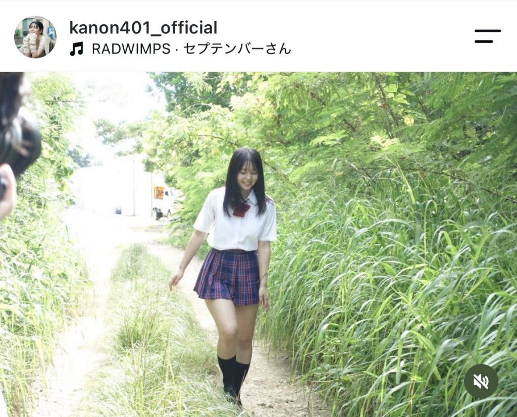 松島かのんが撮影でのオフショットを公開