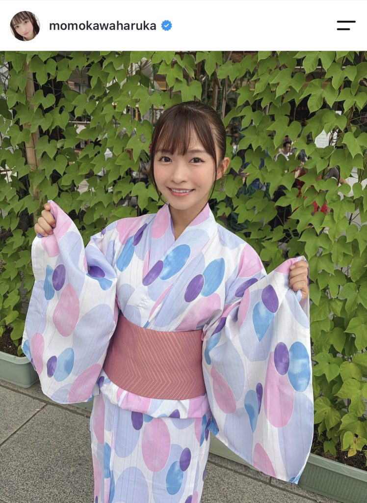 “ももはる”こと百川晴香が浴衣姿を公開